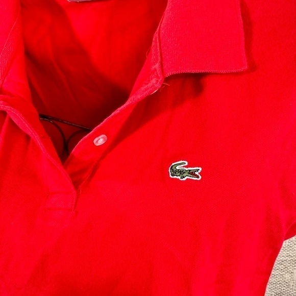 Lacoste Devanlay red baby tee polo size 40 - Picture 3 of 11